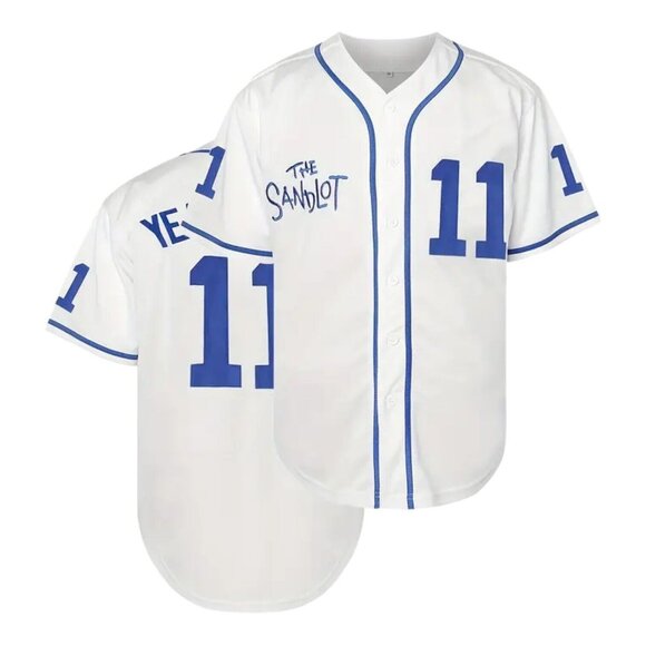 Sandlot Baseball Jersey Yeah-Yeah #11 Stitched White / Blue Men's - Picture 2 of 6
